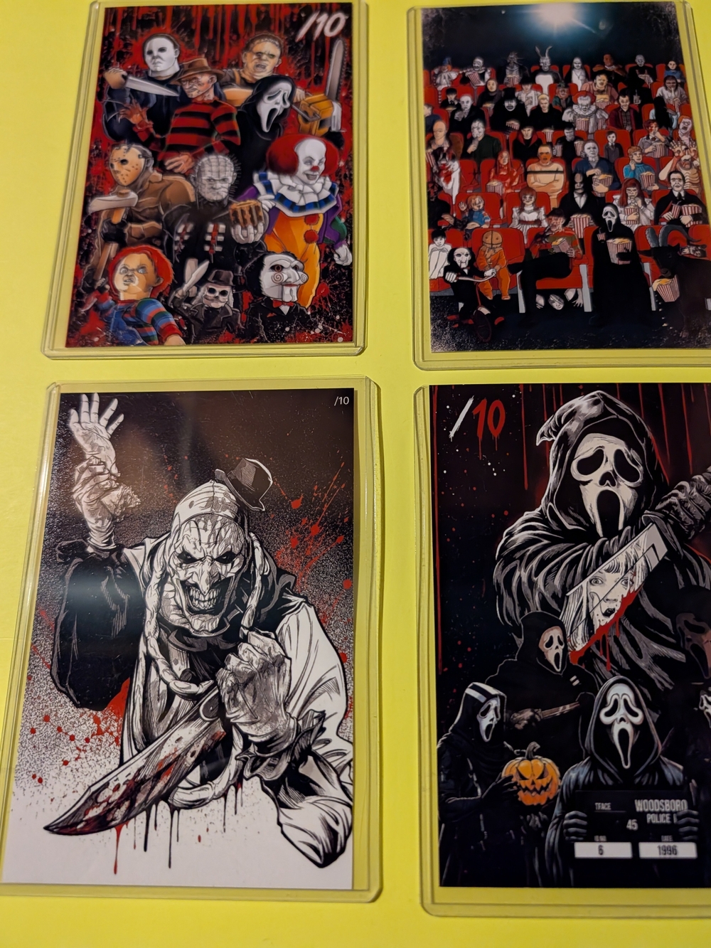 Horror Icons PRINT Set — Black & Red Collector Cards LTD 10 EACH NEW 4x6